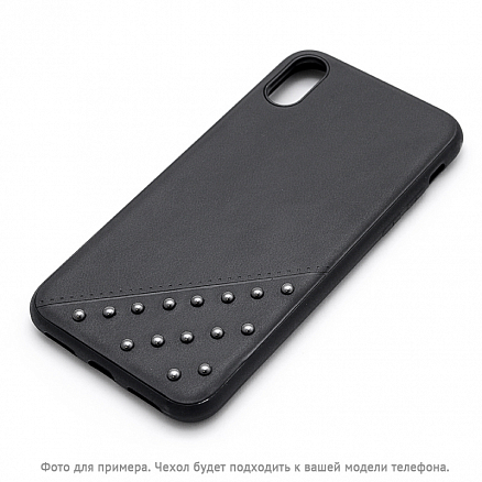 Чехол для iPhone 6 Plus, 6S Plus гибридный с кожей Beeyo Brads Type 1 черный