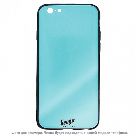 Чехол для iPhone 6, 6S гибридный Beeyo Glass голубой