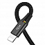 Кабель USB - 2 х Lightning, MicroUSB, Type-C 1,2 м 3.5A плетеный Baseus Rapid черный
