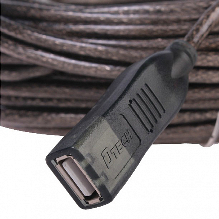 Кабель-удлинитель USB 2.0 (папа - мама) длина 10 м Dtech DT-5037 активный с ферритами