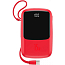 Внешний аккумулятор Baseus Qpow Digital с встроенным кабелем Type-C 10000мАч (2xUSB, Lightning, Type-C, быстрая зарядка QC, ток 3А, 15Вт) красный