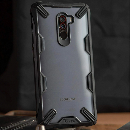 Чехол для Xiaomi Pocophone F1 гибридный Ringke Fusion X черный