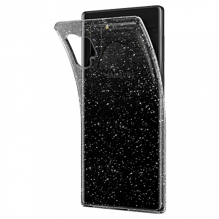 Чехол для Samsung Galaxy Note 10+ гелевый с блестками Spigen SGP Liquid Crystal Glitter прозрачный