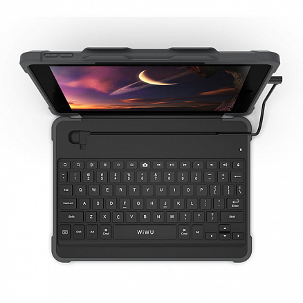Чехол для iPad Pro 9.7, iPad 2017 и 2018, iPad Air и Air 2 с клавиатурой MFi WiWU черный