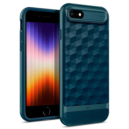 Чехол для iPhone 7, 8, SE 2020, SE 2022 гибридный Spigen Caseology Parallax сине-зеленый