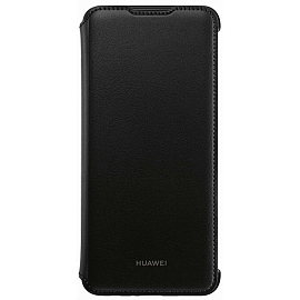 Чехол для Huawei Y7 2019 кожаный оригинальный Flip Cover черный