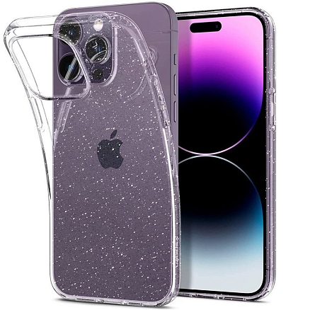 Чехол для iPhone 14 Pro гелевый с блестками Spigen Liquid Crystal Glitter прозрачный