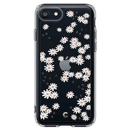 Чехол для iPhone 7, 8, SE 2020, SE 2022 гибридный Spigen Cyrill Cecile White Daisy прозрачный
