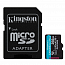 Карта памяти Kingston Canvas Go Plus MicroSDXC 256Gb UHS-I U3 V30 170 Мб/с с адаптером SD
