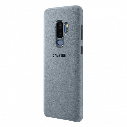 Чехол для Samsung Galaxy S9+ оригинальный Alcantara Cover EF-XG965AMEG серо-голубой