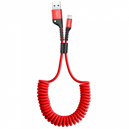Кабель Type-C - USB 2.0 для зарядки 1 м 2А плетеный витой Baseus Fish Eye красный