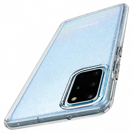 Чехол для Samsung Galaxy S20+ гелевый с блестками Spigen SGP Liquid Crystal Glitter прозрачный