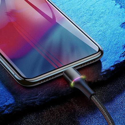 Кабель USB - Lightning для зарядки iPhone 0,5 м 2.4А плетеный Baseus Halo черный