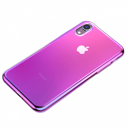Чехол для iPhone XR гелевый Baseus Glow прозрачно-розовый