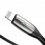 Кабель USB - Lightning для зарядки iPhone 1 м 2.4А плетеный Baseus Horizontal TZ черный