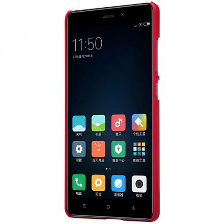 Чехол для Xiaomi Redmi 4 пластиковый тонкий Nillkin Super Frosted красный