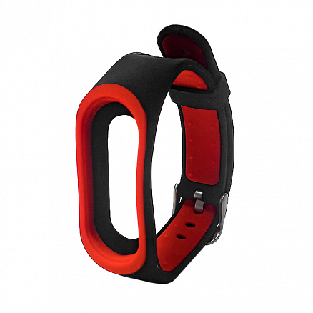Сменный браслет для Xiaomi Mi Band 3 и Mi Band 4 силиконовый Nova Weaving черно-красный