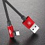 Кабель USB - Lightning для зарядки iPhone 2 м 1.5А с угловым Lightning плетеный Baseus MVP Elbow черно-красный