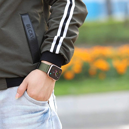 Ремешок-браслет для Apple Watch 4, 5, 6, 7, 8, SE, Ultra 42, 44, 45 и 49 мм текстильный Tech-Protect Scout зеленый