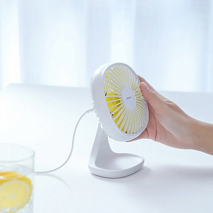 Вентилятор портативный настольный USB Baseus Pudding-Shaped Fan белый