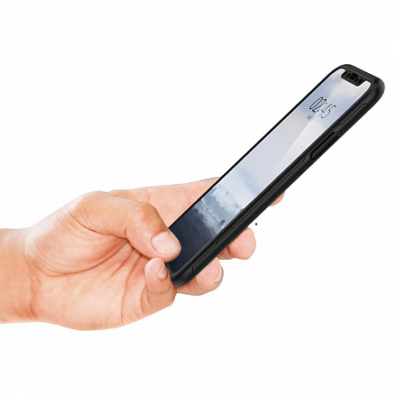 Чехол для iPhone XR пластиковый c защитой экрана Spigen SGP Thin Fit 360 QNMP черный