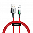 Кабель USB - Type-C для зарядки 1 м 3А магнитный плетеный Baseus Zinc красный