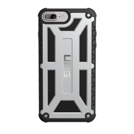 Чехол для iPhone 7 Plus, 8 Plus, 6 Plus, 6S Plus гибридный для экстремальной защиты Urban Armor Gear UAG Monarch черно-серебристый