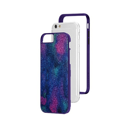Чехол для iPhone 6, 6S пластиковый с блестками Case-mate (США) Glam фиолетовый