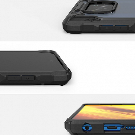 Чехол для Xiaomi Poco X3, X3 Pro гибридный Ringke Fusion X черный