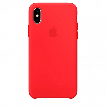 Чехол для iPhone X, XS силиконовый оригинальный Apple MQT52ZM красный