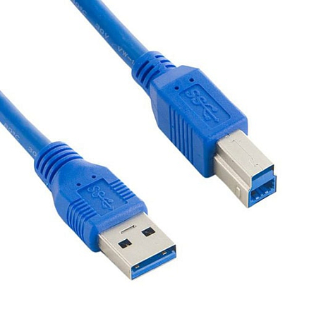 Кабель USB 3.0 - USB B для подключения принтера или сканера длина 1м 4World (Польша) синий