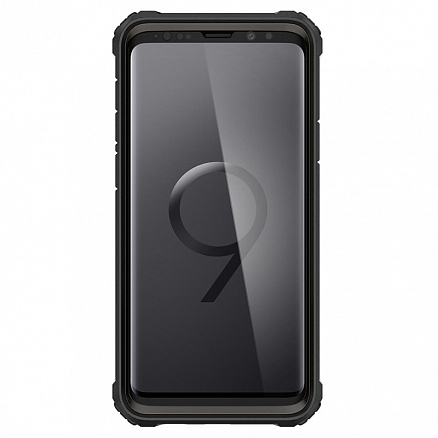 Чехол для Samsung Galaxy S9+ гибридный с защитой экрана Spigen SGP Pro Guard черно-серый