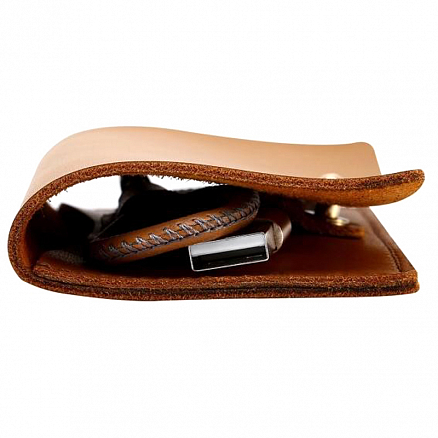 Кабель USB - Lightning для зарядки iPhone 0,3 м кожаный Baseus Vina Portable коричневый