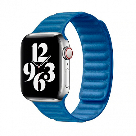 Ремешок-браслет для Apple Watch 42 и 44 мм кожаный Nova Leather Loop синий