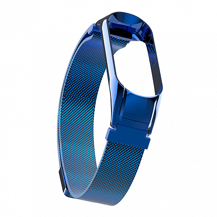 Сменный браслет для Xiaomi Mi Band 4 миланское плетение Nova Magnetic синий