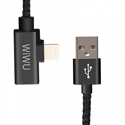 Кабель USB - 2 х Lightning (папа - папа, мама) длина 1,2 м плетеный WiWU ST01 черный
