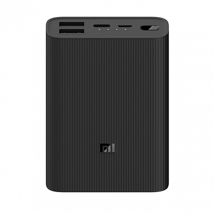 Внешний аккумулятор Xiaomi Mi Power Bank 3 Ultra Compact PB1022ZM 10000мАч (2хUSB, Type-C, ток 3А, быстрая зарядка QC 3.0, PD, 22.5Вт) черный