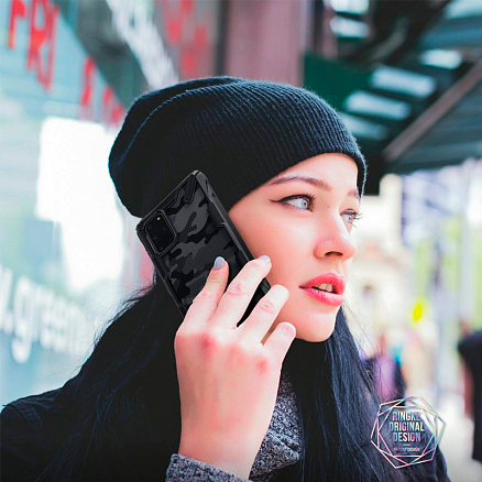 Чехол для Samsung Galaxy S20+ гибридный Ringke Fusion X Design Camo черный