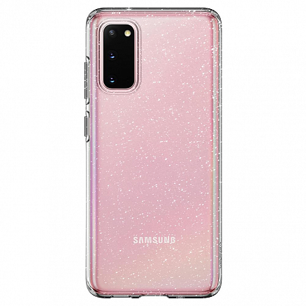 Чехол для Samsung Galaxy S20 гелевый с блестками Spigen SGP Liquid Crystal Glitter прозрачный