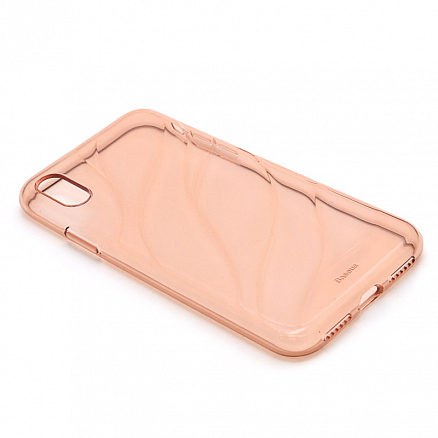 Чехол для iPhone X, XS гелевый ультратонкий Baseus Water прозрачный розовый