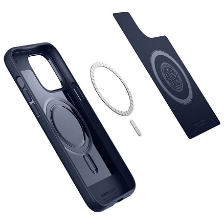 Чехол для iPhone 14 Pro Max гибридный Spigen Mag Armor MagSafe синий