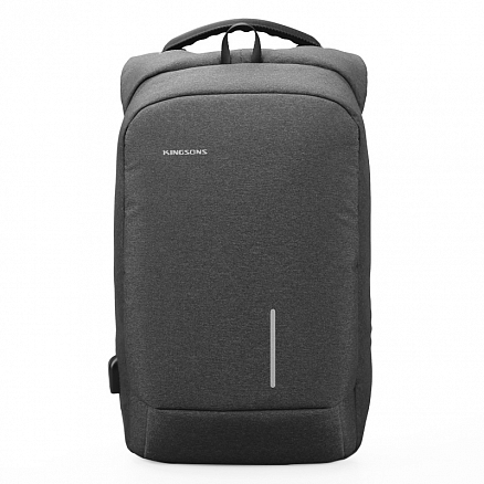Рюкзак Kingsons Casual с отделением для ноутбука до 15,6 дюйма и USB портом темно-серый