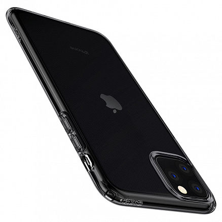 Чехол для iPhone 11 Pro Max гелевый ультратонкий Spigen SGP Liquid Crystal прозрачный черный