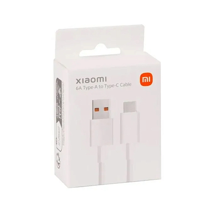 Кабель USB 2.0 - Type-C для зарядки 1 м 6A Xiaomi (быстрая зарядка QC, PD) белый