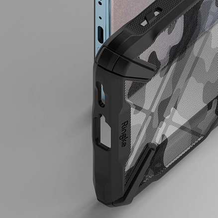 Чехол для Xiaomi Redmi Note 11 Pro+ гибридный Ringke Fusion X Design Camo со светящимися вставками черный