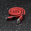 Кабель USB - Lightning для зарядки iPhone 1 м 2.4А плетеный плоский Joyroom Magic S-M340 (быстрая зарядка QC) красный