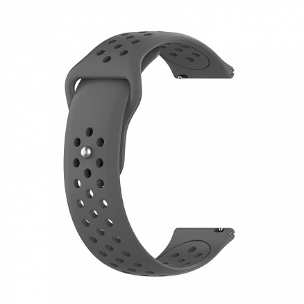 Ремешок-браслет для Samsung Galaxy Watch 42 мм, Active, Active 2 40 мм и 44 мм силиконовый Nova New Nike серый