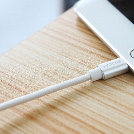 Кабель USB - Lightning для зарядки iPhone 1,8 м 2.4А MFi Rock Round II белый