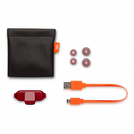 Наушники беспроводные Bluetooth JBL E25BT вакуумные с микрофоном и пультом красные