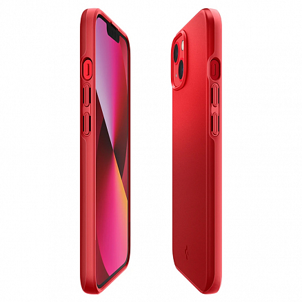 Чехол для iPhone 13 mini пластиковый тонкий Spigen Thin Fit красный
